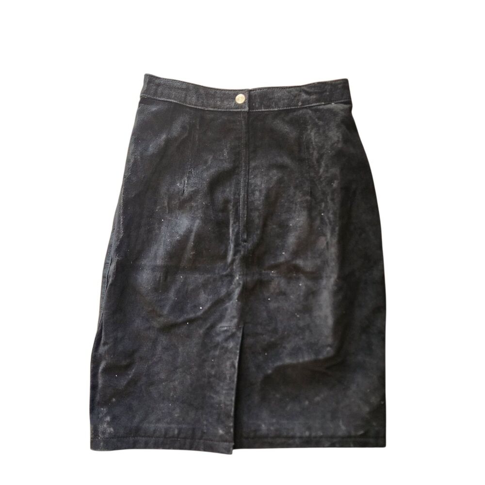 Global Identity G-iii Leather Pencil Skirt Vintage Womens Sz 5/6 80s Grunge Punk